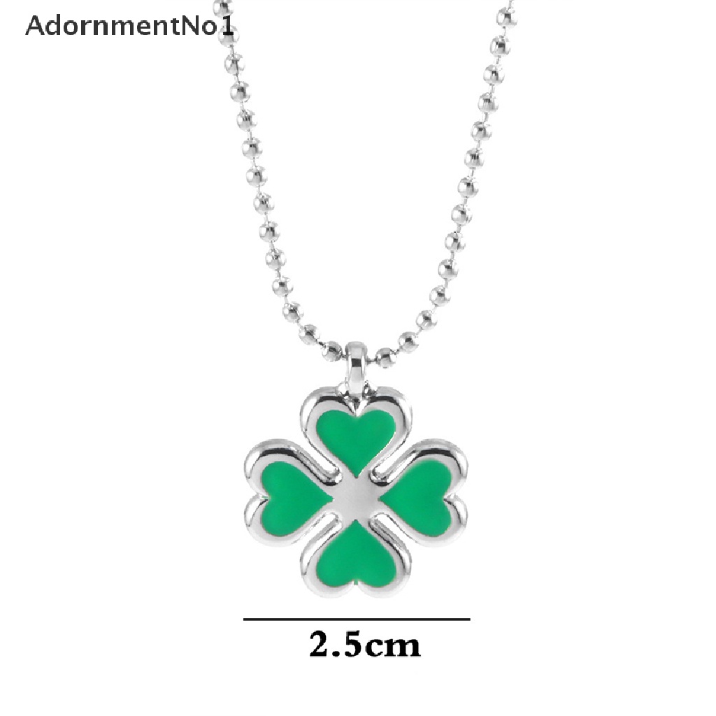 (AdornmentNo1) Kalung Rantai Dengan Liontin Daun Clover Untuk Wanita