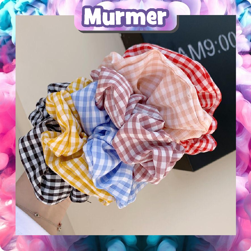 MurmerOfficial R184 Korea Ikat Rambut Kain Karet Wanita Scrunchie Elastis Kisi Tali Aksesoris Rambut