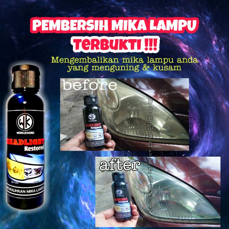 Headlight restorer mobil / pengkilap mika  lampu /headlamp polish