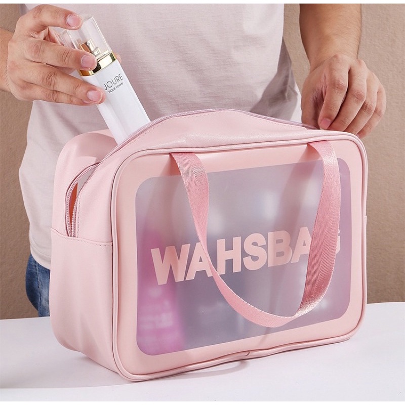 Tas Kosmetik Washbag Pouch Make Up Travel Bag Toiletry / Tas Cosmetic Make-Up Portable Wash Bag Transparan Waterproof