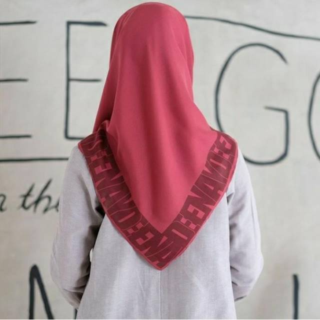 Deenay Plain Border Red hijab voal scarf by deenay.scarves