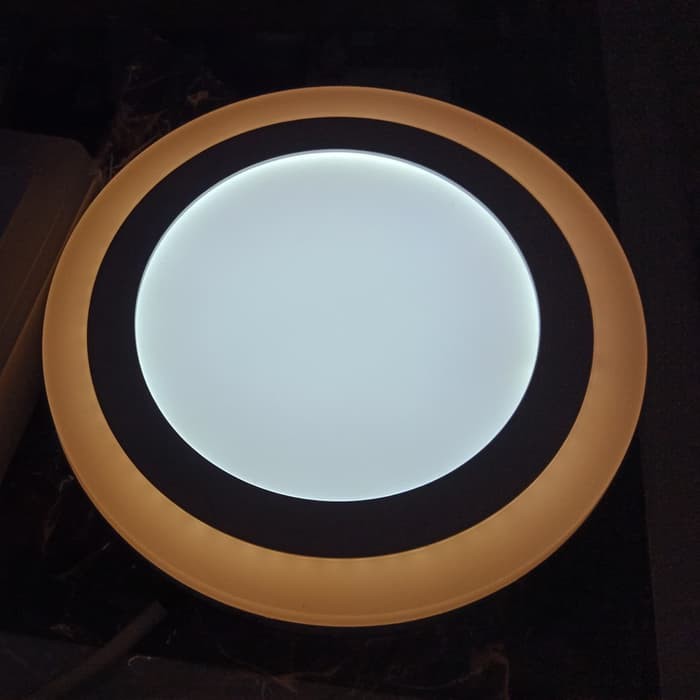 Downlight panel LED 2 warna outbow 12 W + 4 W kuning