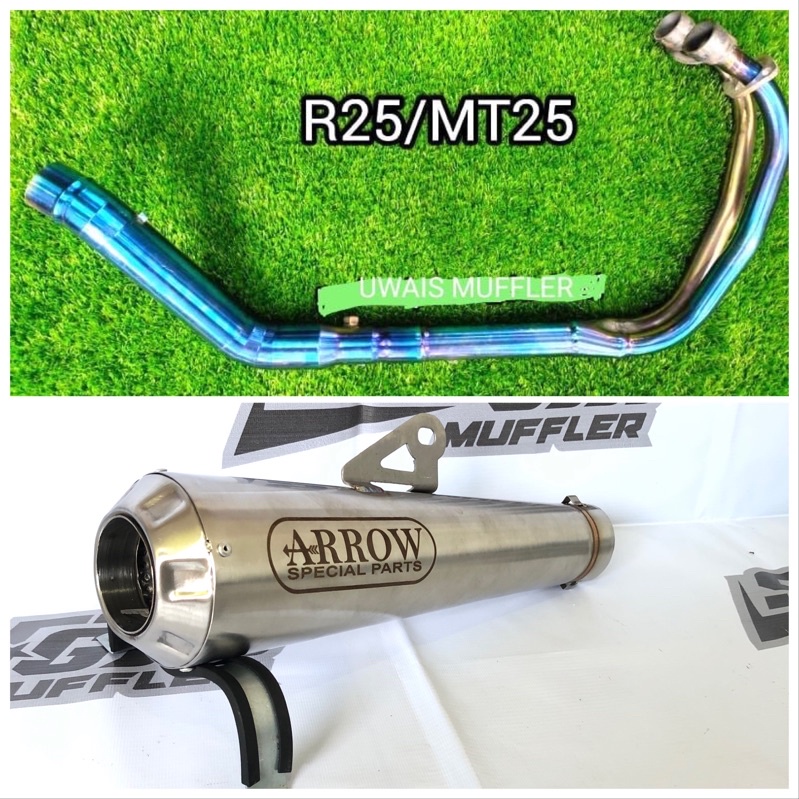 Knalpot Racing Arrow Full System Ninja 250fi R25 Cbr250rr Z250 MT25 Ninja 250 karbu Header Bluemoon
