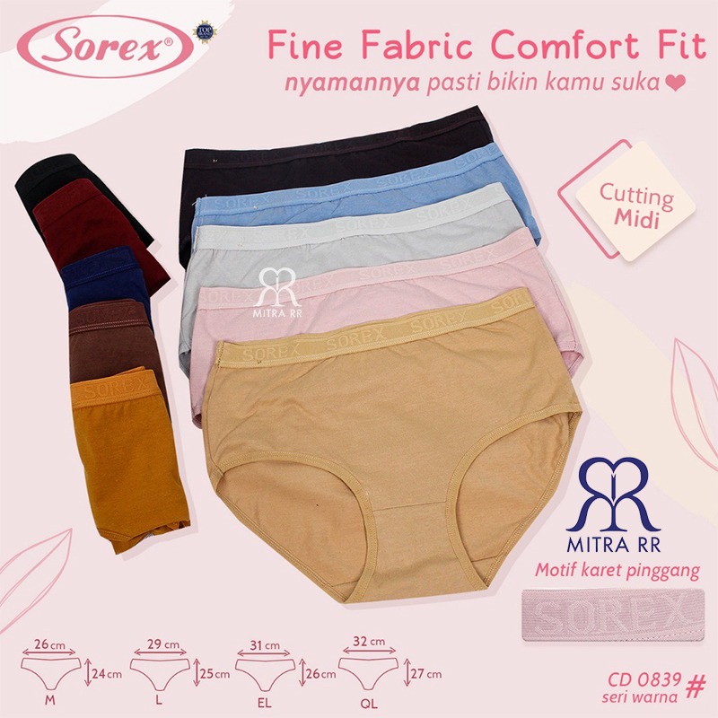 CD Sorex 0839 Celana Dalam Sorex Fine Fabric Comfort Fit Stretch Katun Mix Fit to XXL