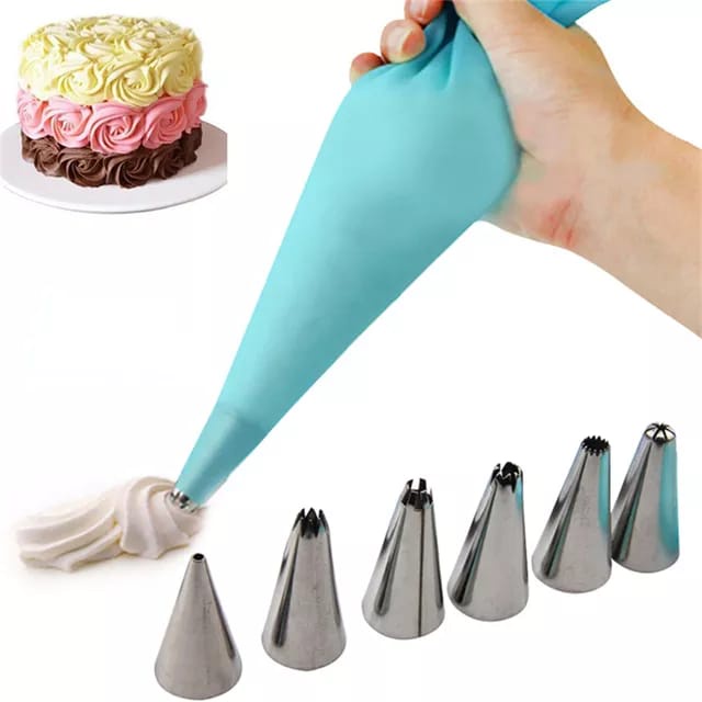 TERLARIS Spuit Set Piping Bag Silicone 8 in 1 /  Icing Piping Bag Set / Kantung Icing Bahan Silikon Dapat Digunakan Kembali Untuk Hiasan Kue