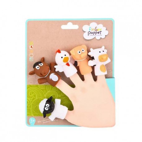 Boneka Jari Binatang Peternakan PREMIUM Finger Puppets PVC 5in1 FARM ZOO Story Telling Mainan Anak Bayi Pretend To Play