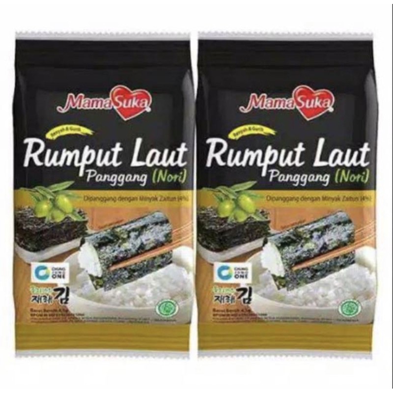 Rumput laut mamasuka 4,5gr 2pcs ori/spicy/salted