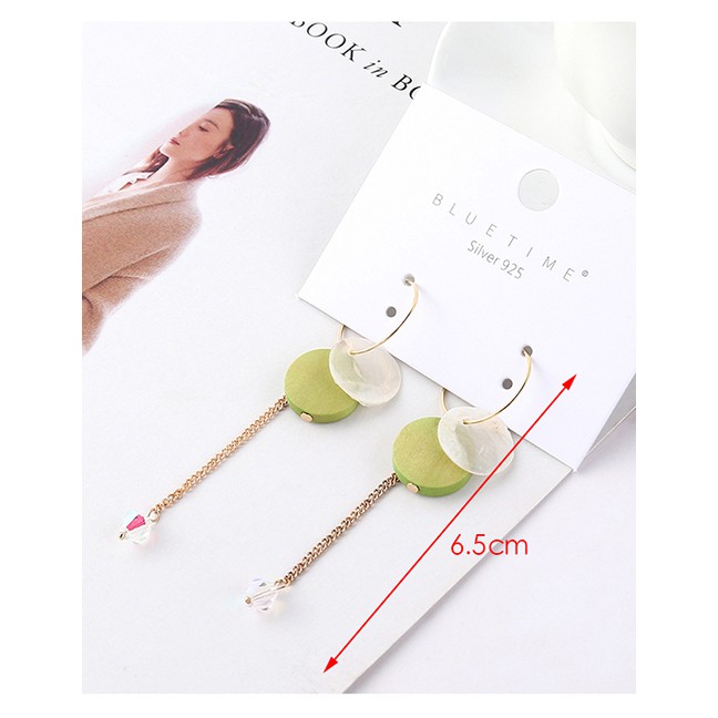 LRC Anting Tusuk Fashion Alloy Scrub Painted Tassel Earrings Y61860