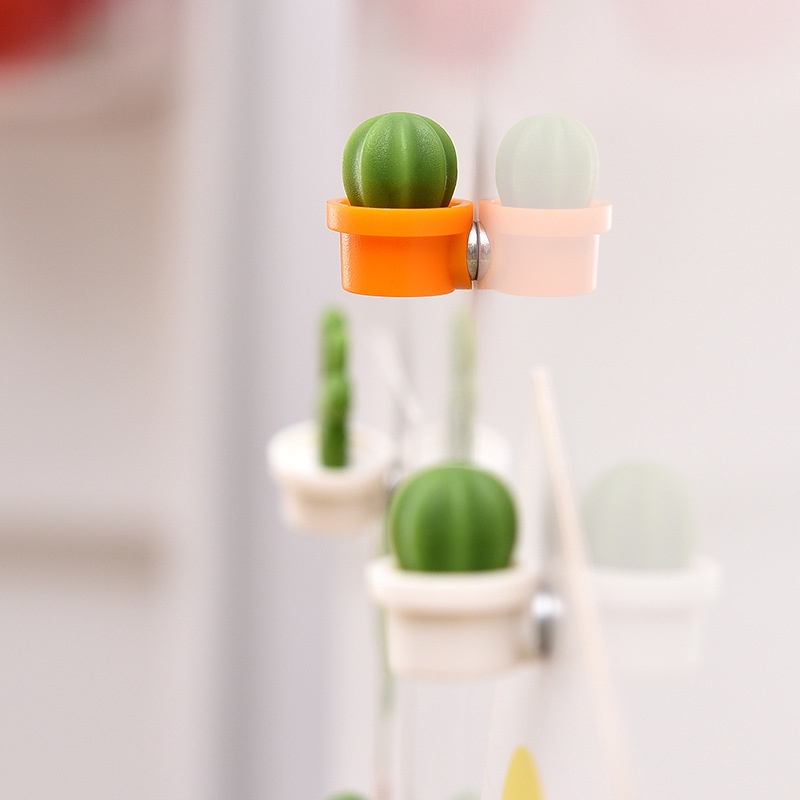 [ 6pcs/set Creative cactus fridge magnet Decoration for  Home kitchen Living Room Bedroom ]
