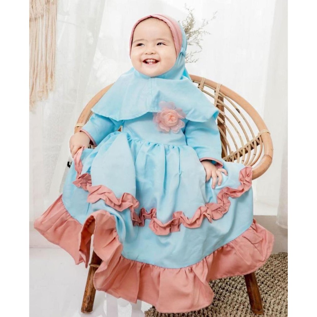 GAMIS CALIA BUNGA + kerudung