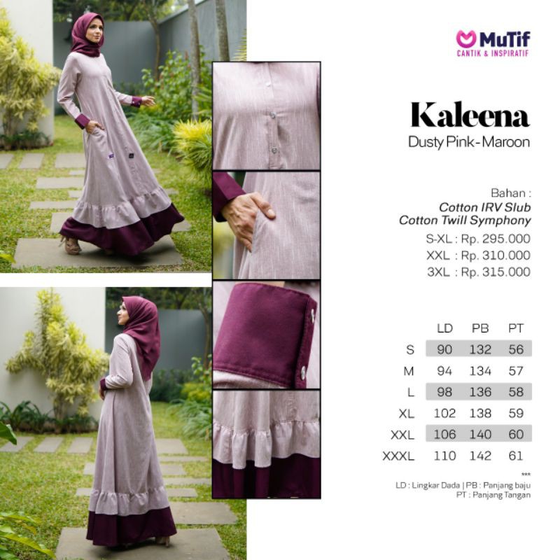 GAMIS MUTIF KALEENA (GREY-BIRU NAVY, ROYAL BLUE-NAVY BLUE, DUSTY PINK-MAROON)
