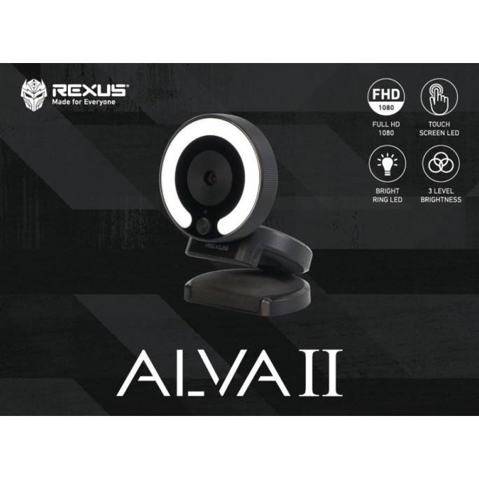 WEBCAM CAMERA REXUS ALVA II SW-RX03 FHD 1080P 30FPS WITH MIC RING LIGHT