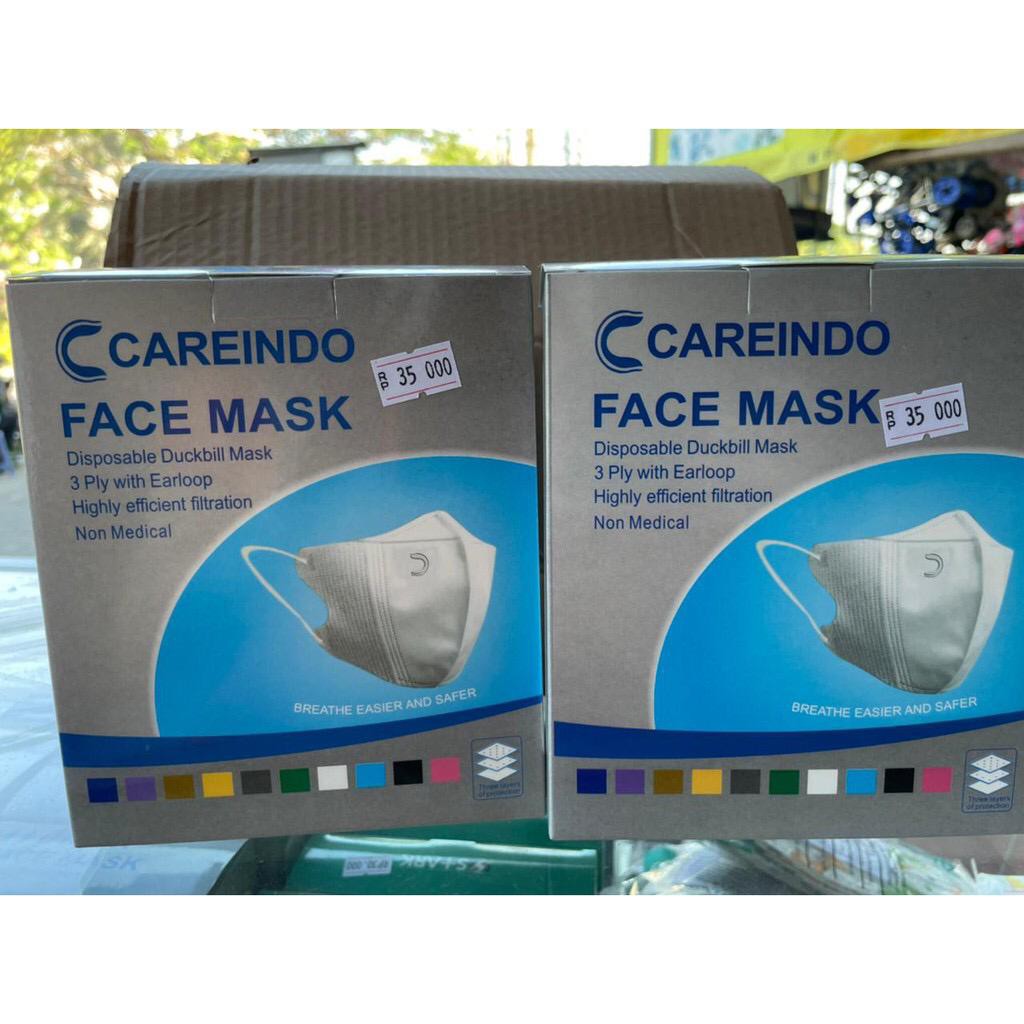 [Jualsemua18]CAREINDO FACEMASK DUCKBILL GARIS MIRIP SENSI ISI 50 PC