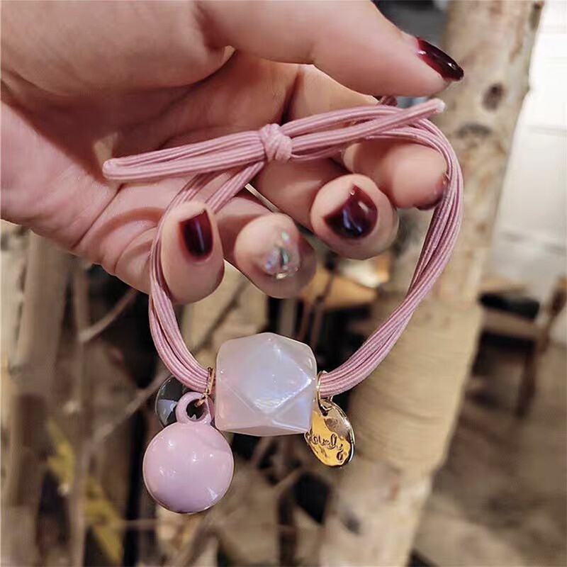 MURMURE.ID | IKAT RAMBUT KOREA SIMPLE MOTIF BULAT KOTAK PERMEN KARET TALI RAMBUT WANITA HA069-3