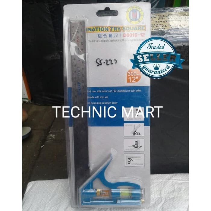 

Aman Combination Try Square / Penggaris Siku Waterpas Cmart Murah
