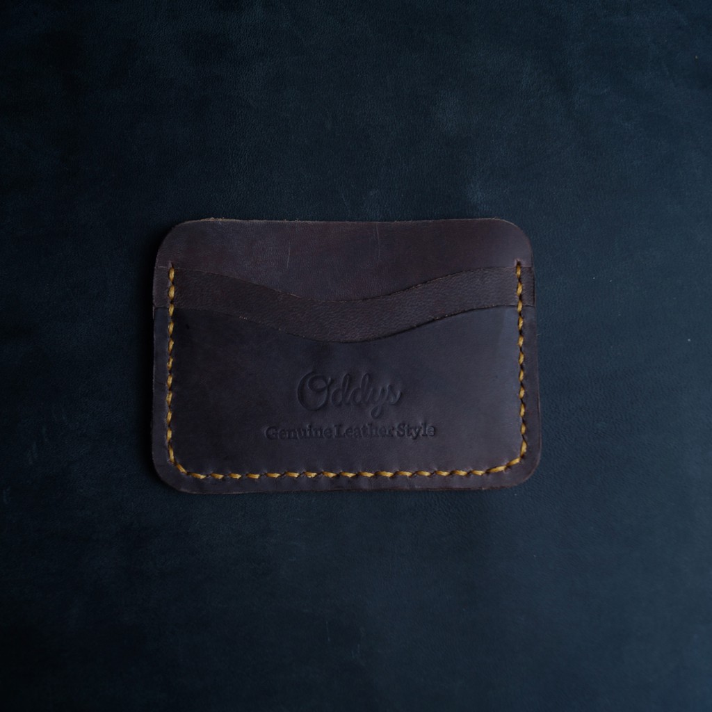 CANYON Crazy Horse Leather Card Holder in Dark Brown - Dompet Kartu Kulit Asli