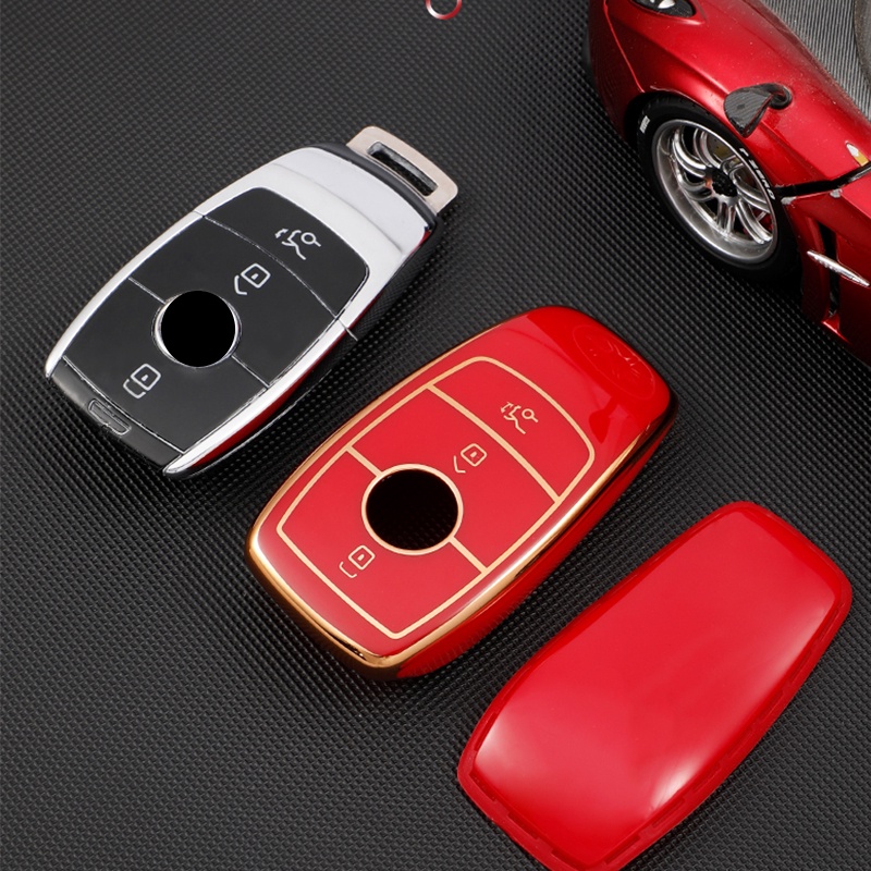 Cover Case Kunci Mobil Untuk Mercedes Benz A C E S G Class GLC CLE CLA W177 W205 W213 W222 X167 Tas Fob Shell Hodler Pelindung