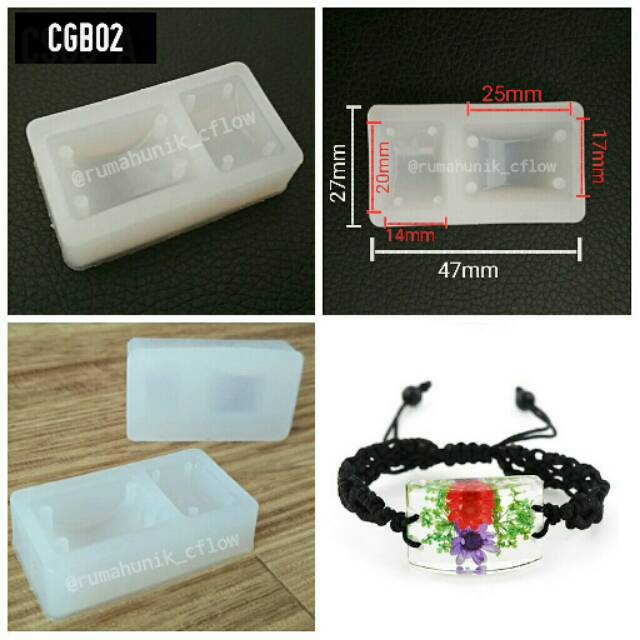 Cetakan gelang 2 in 1 cetakan resin cetakan orgonite silicone mold cetakan kerajinan diy