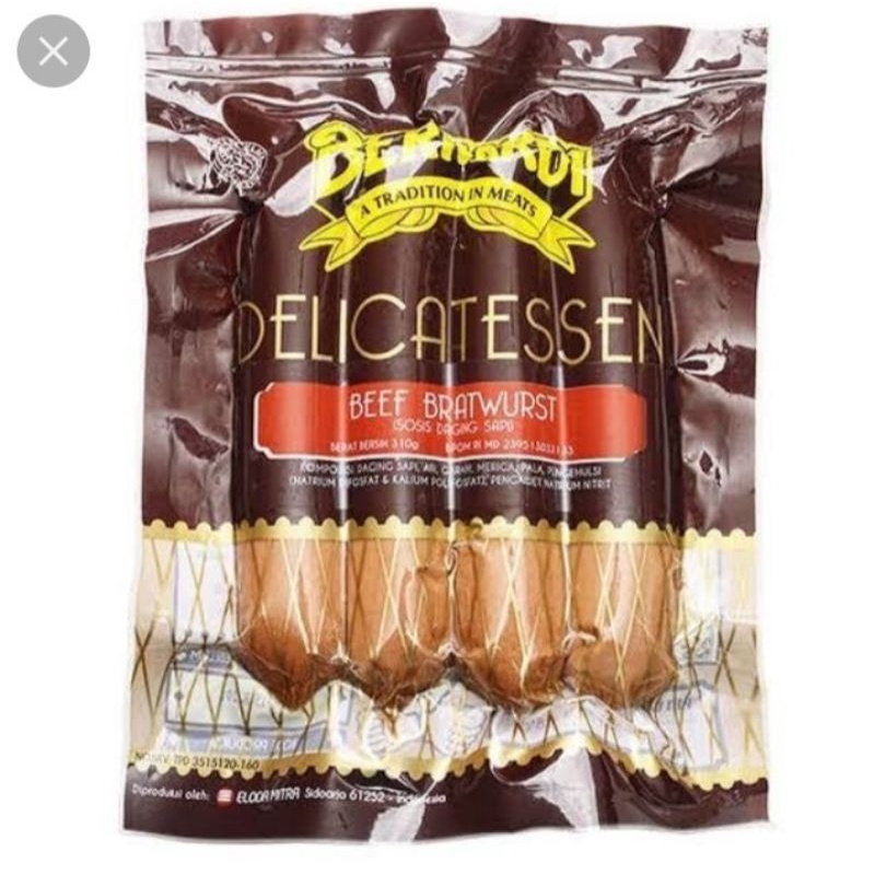 

Bernardi Delicatessen Beef Bratwurst/ Bernardi Sosis Sapi Bratwurst | Berat Bersi 310gr