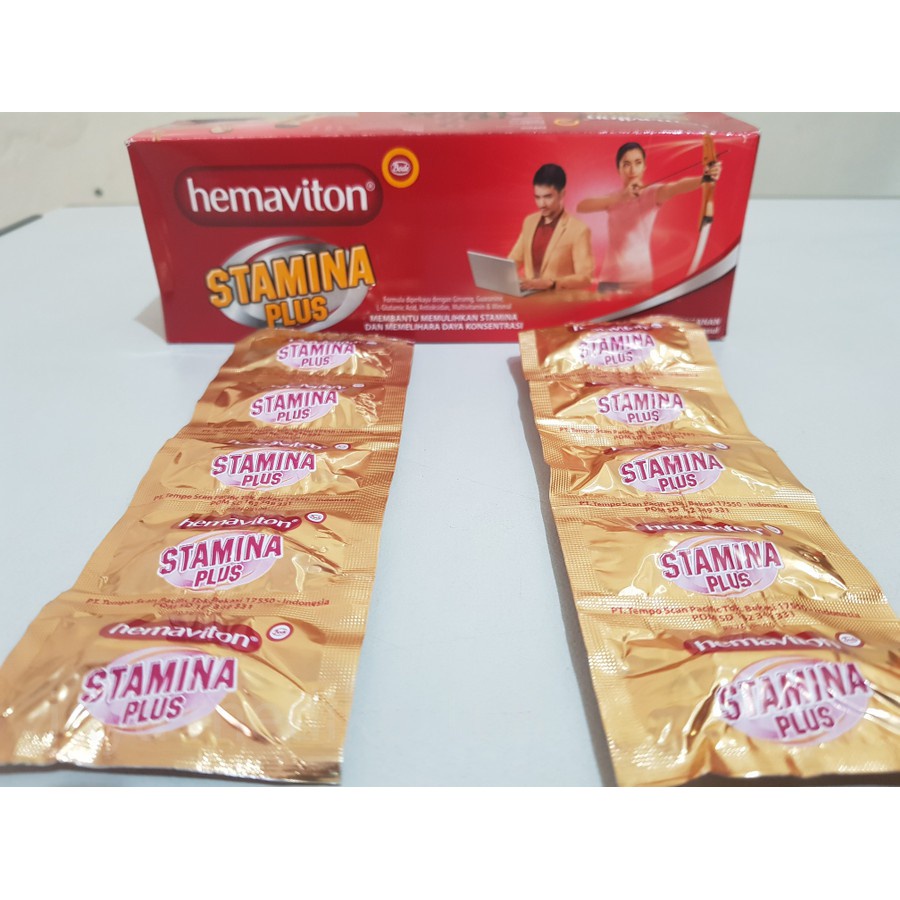 HEMAVITON STAMINA Strip - Multivitamin Suplemen Daya Tahan Konsentrasi Otak 5 Tablet