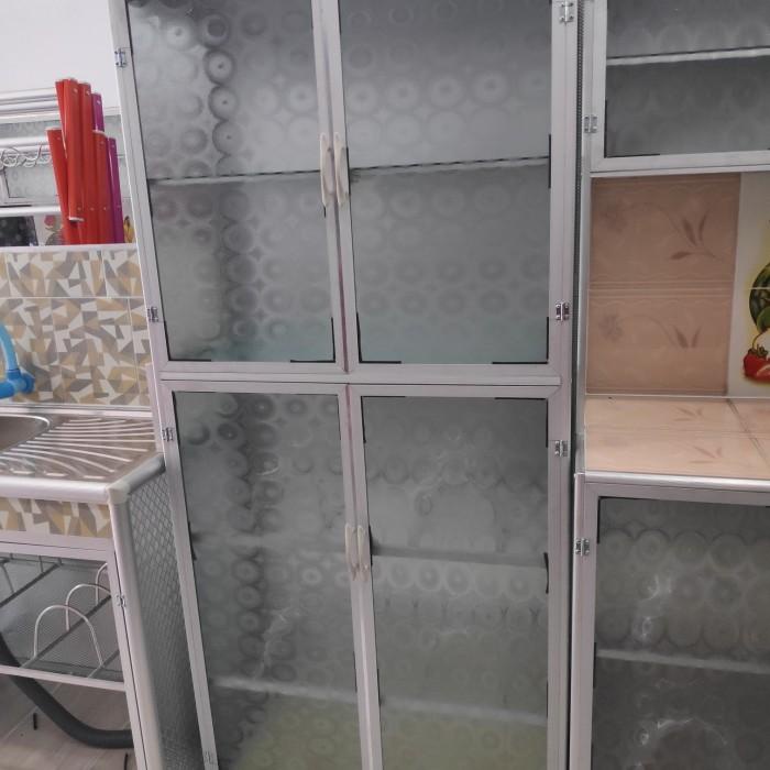 Rak Lemari Rak Piring Full Box Kaca 2 Pintu