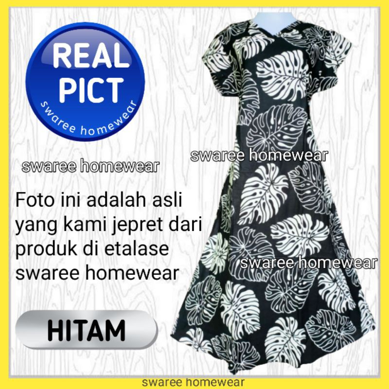 Daster Batik Baju Wanita Batik Pekalongan Baju Daster Rayon Modern Dewasa Vely Motif Daun Bolong