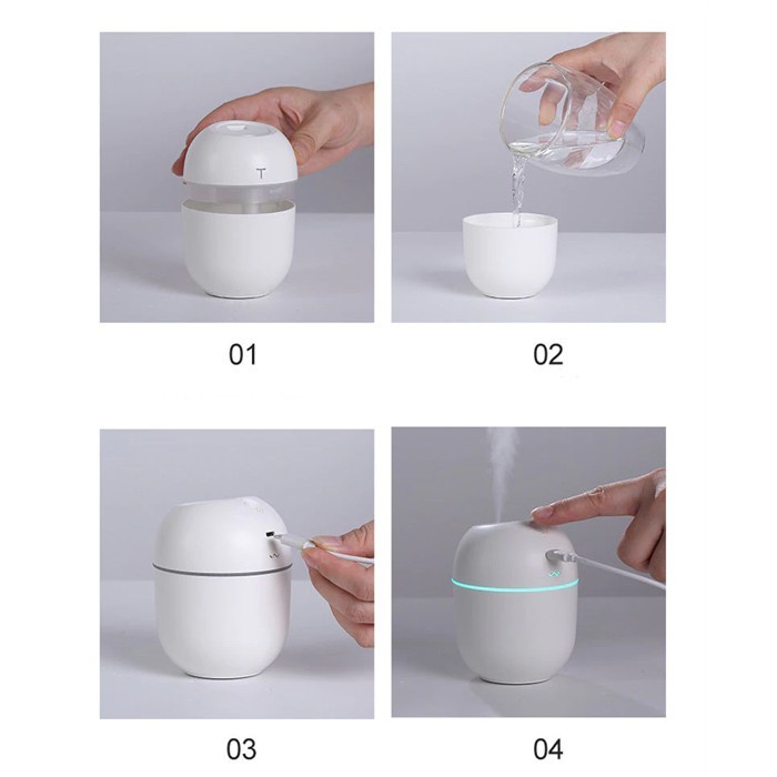 Air Humidifier Diffuser Pelembab Udara Portable Charge USB