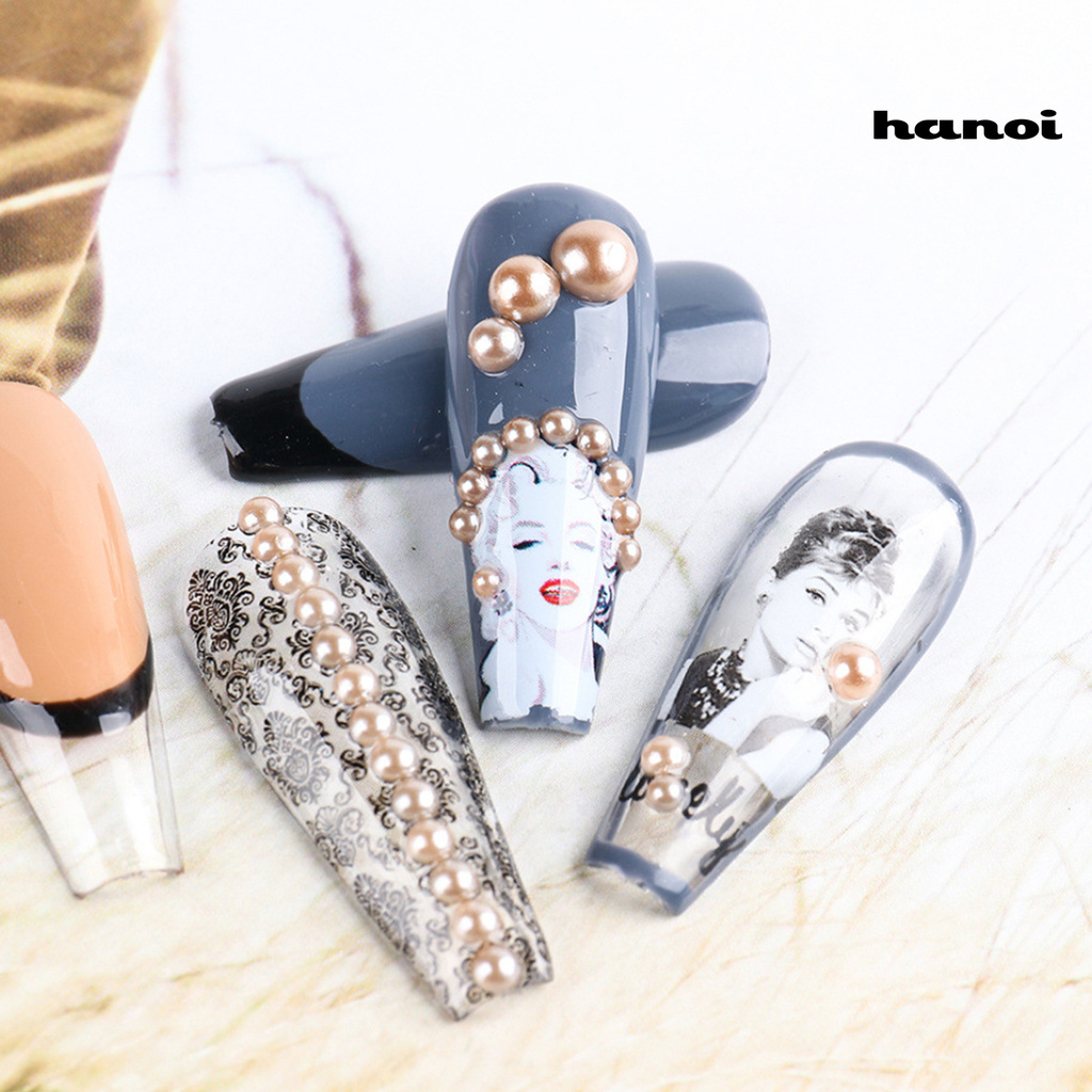 HN_10Pcs Nail Decal Colorful Artistic Environmental Decal Nail Art Tips Decoration for Nail Shop