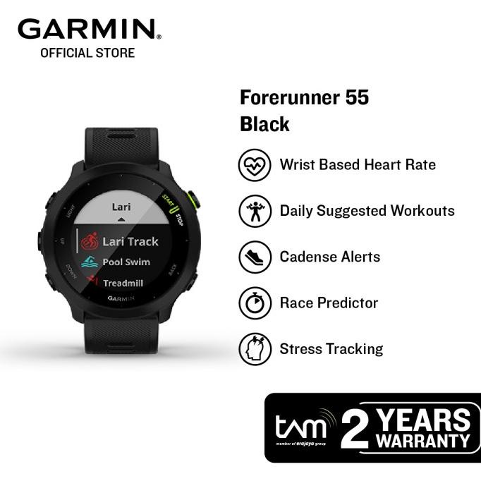 TERLARIS Garmin Forerunner 55 - Black/SMARTBAND MURAH/SMARTBAND M6/SMARTBAND XIAOMI/SMARTBAND SAMSUN