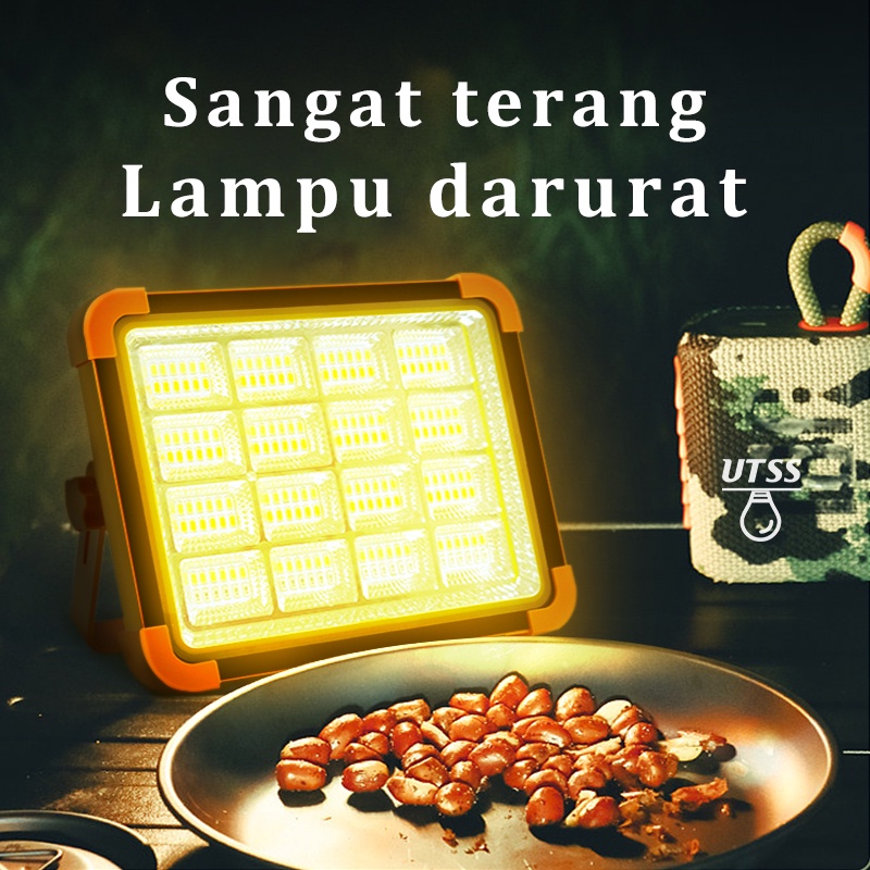 100% Asli Upgrade 300W Lampu LED Solar Emergency/Power Sel Surya/Lampu Panel/Professional Solar Emergency Light/Lamp Stand