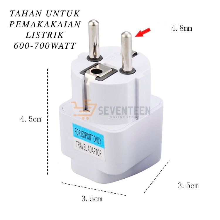 TRAVEL ADAPTOR STEKER COLOKAN KAKI 3 / STEKER OVER ADAPTER KAKI 3 UNIVERSAL COLOKAN LISTRIK 3 LUBANG