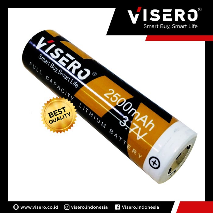 Baterai/Battery Lithium 18650 Full Kapasitas 3.7V 2500Mah Visero