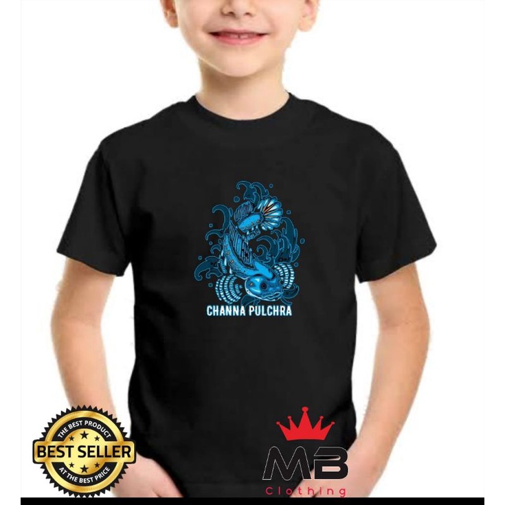 KAOS IKAN CHANA ANAK PULCHRA / KAOS IKAN PREDATOR CHANA ANAK / KAOS ANAK IKAN PREDATOR CHANA / BAJU 