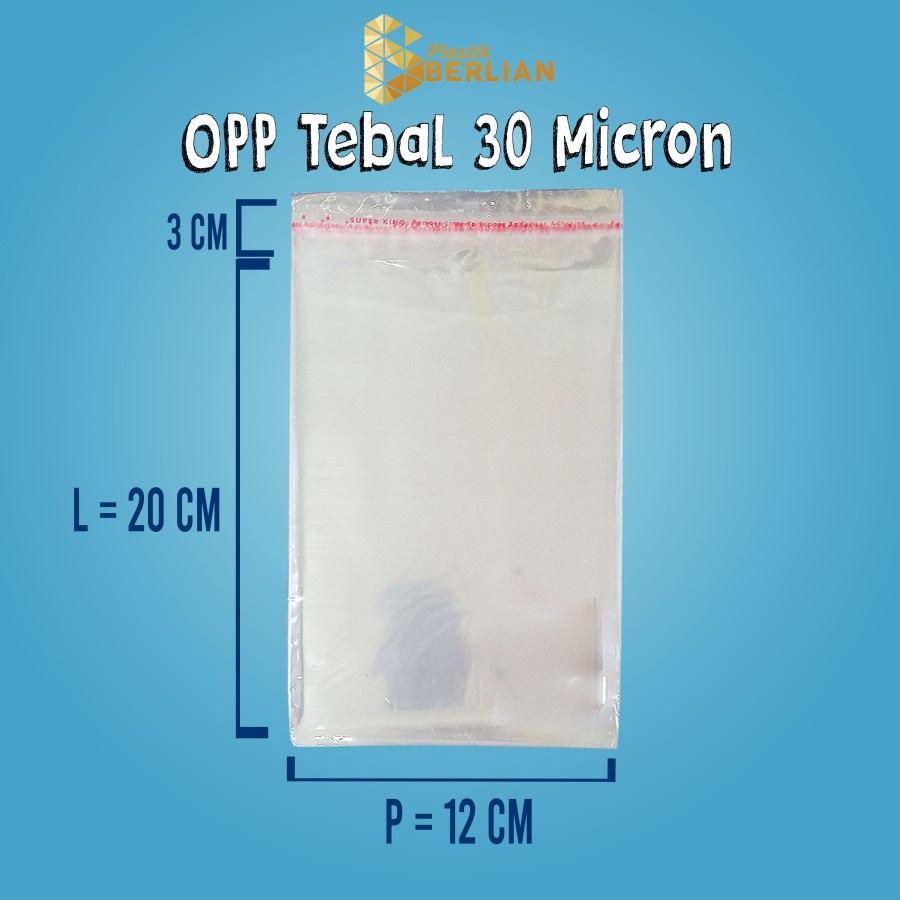 

12 X 20 cm Plastik OPP TEBAL 30 MICRON (100 lbr)