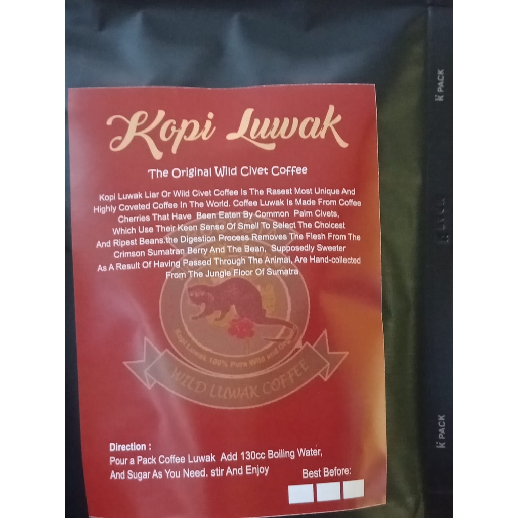 Jual Kopi Luwak Lampung Asli Liar Robusta Gram Kopi Luwak Bubuk Biji Goreng Sangrai Coffee