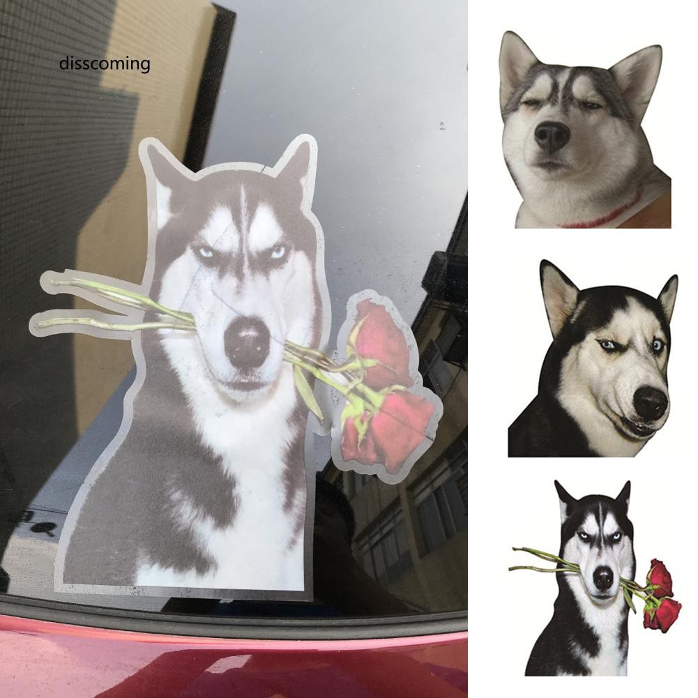 Qc Kreatif Stiker Jendela Motif Anjing Husky Lucu Shopee Indonesia