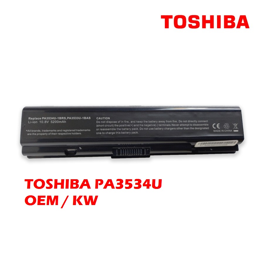 BATERAI TOSHIBA A200 A205 A210 A300 A500 A505 L205 L300 L455 L500 M200 M205 KODE PA3534U PA3535