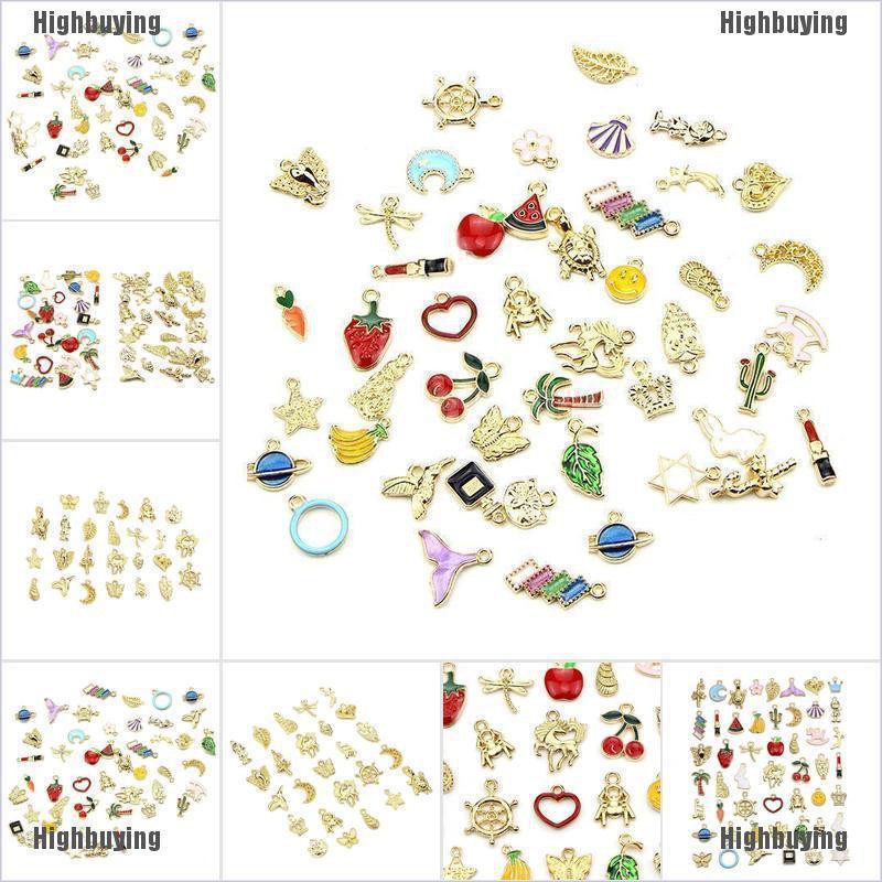 Hbid 50Pcs / Set Manik-Manik Campur untuk Membuat Perhiasan DIY