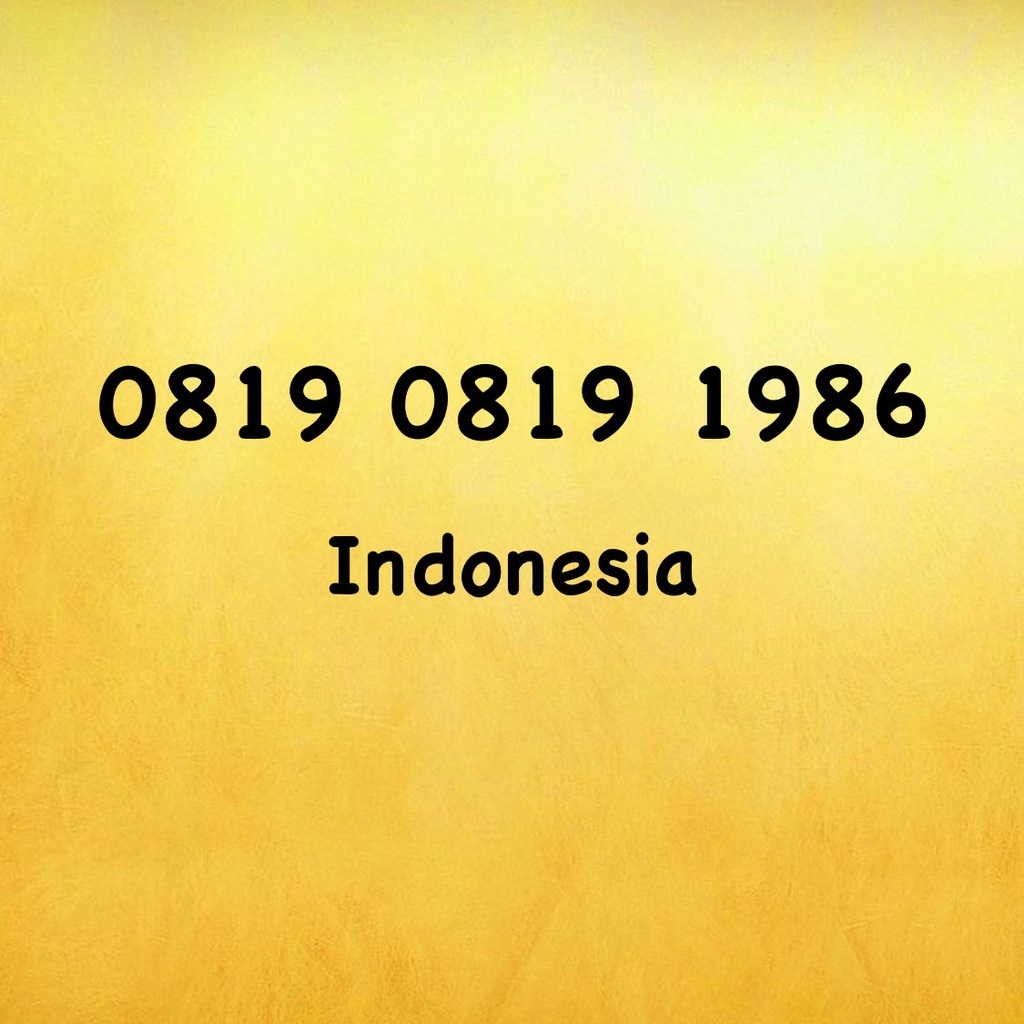 Nomor Cantik XL Bebas Seri Tahun - 86 - 0819 0819 1986
