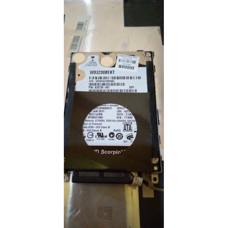 Hardisk 320 gb original WD Scorpio