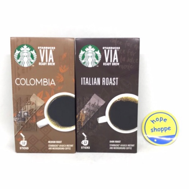 Starbucks Via Ready Brew Colombia Dan Italian Roast 1 Pack Isi 12 Sachet Kopi Bubuk Tanpa Ampas Shopee Indonesia