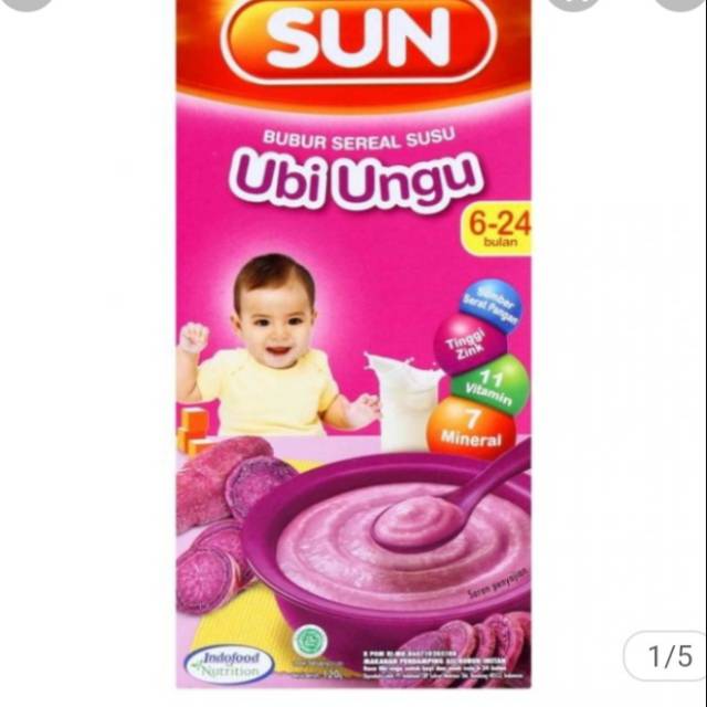 

Sun Bubur Sereal Susu Rasa Ubi Ungu 120gr Mpasi Baby