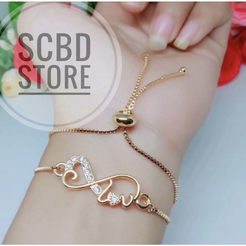 Gelang Tangan Wanita Serut Motif Love