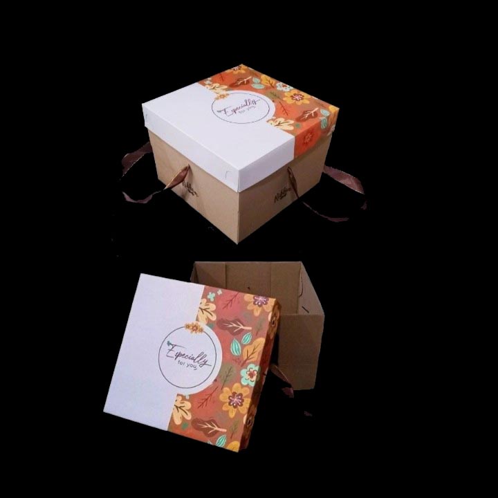 

( 5 Pcs ) Kardus Kue Bolu Brownies Especially For You Dus Lapis Legit Box Cake Ribbon Packaging Hampers Size 25x25x18 cm