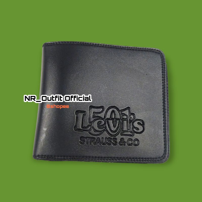 Fashion Dompet Pendek Pria Lipat Murah Premium Slop Kartu Levi's Polos Kulit Sintetis COD