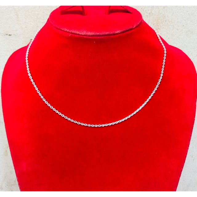 Kalung plos medan perak925/perhiasan silver lapis emas putih asli3KP010