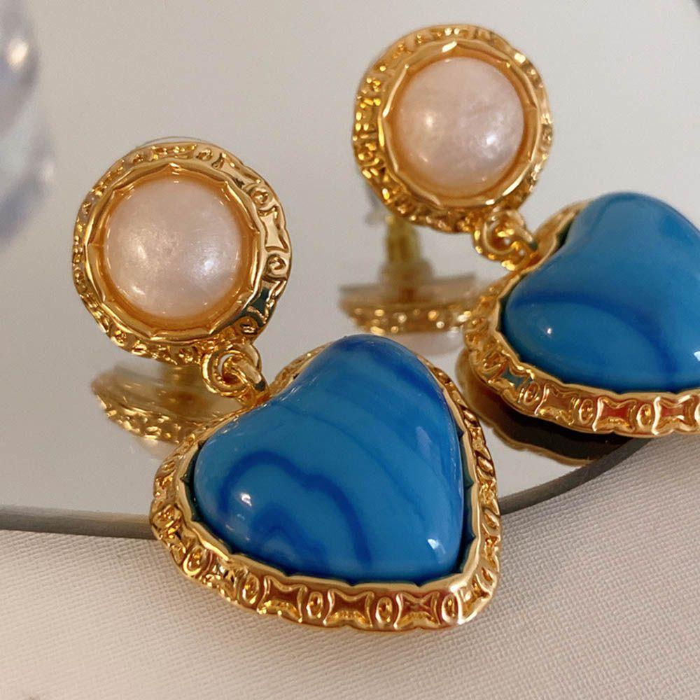 Preva Anting Tusuk Fashion Retro Bercahaya Batu Temperamen Anting Untuk Wanita Earrings Perhiasan