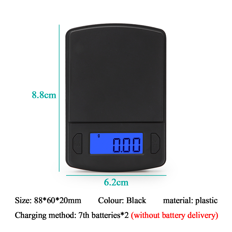 Skala Presisi Tinggi Skala Saku Plastik Mini Skala Elektronik Digital Portabel Timbang Perhiasan
