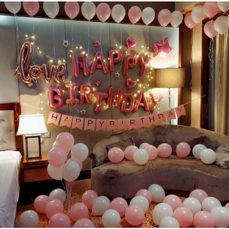balon dekorasi backdrop ulang tahun pink mewah