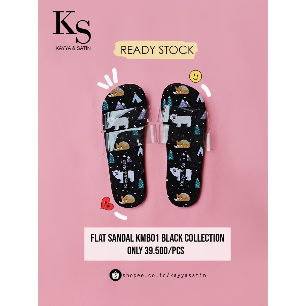 FLAT SANDAL KODE KMB01 BLACK COLLECTION